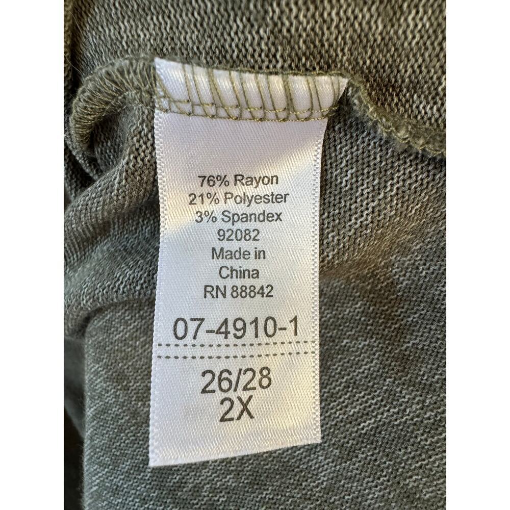 Woman Within 2X (26-28) gray soft tunic with lace up front over chest. - Picture 9 of 10